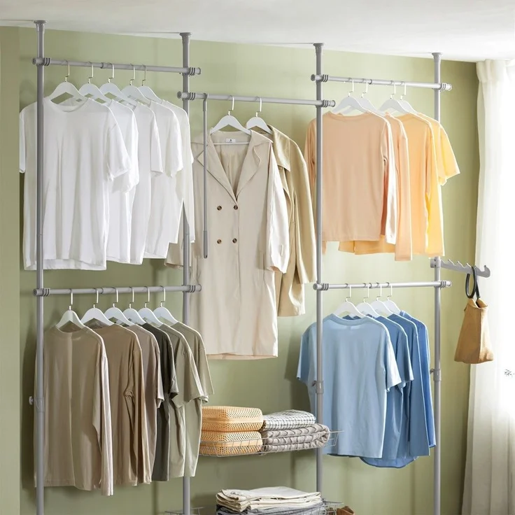 SoBuy KLS04-HG Garderobenständer, Metall, Pulverbeschichtung, Grau, 62 x 200 x 75 cm – Bild 6