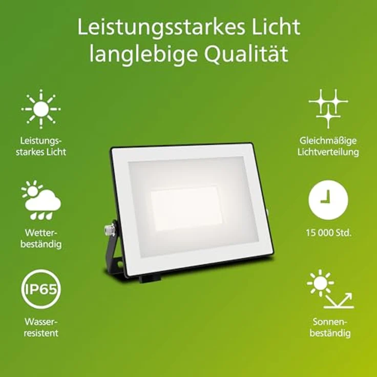 Philips Lois Flutlichtstrahler für den Außenbereich, exkl. Bewegungssensor, 20 Watt, 3000K weißes Licht, Schwarz – Bild 2