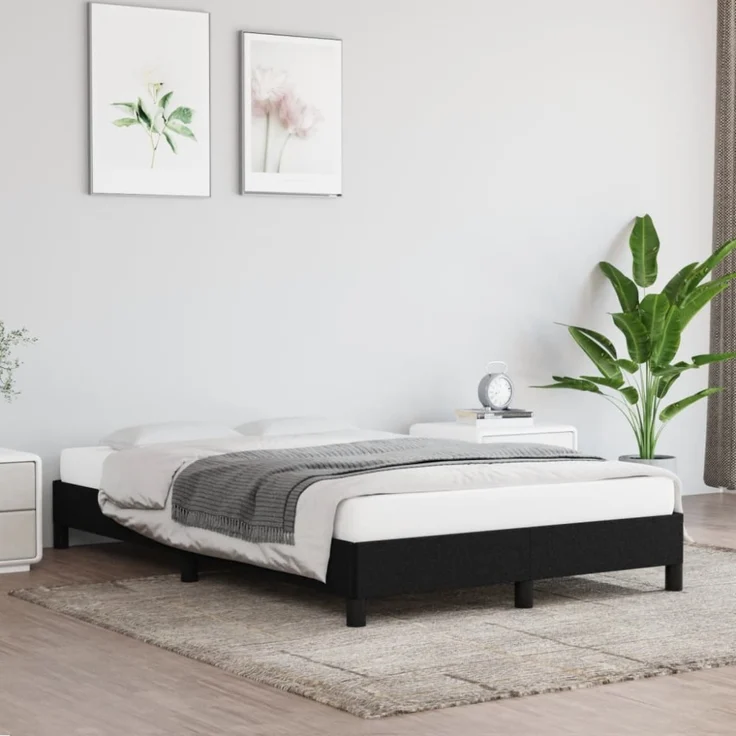 vidaXL Polsterbett, Stoff, 25,0 cm, Schwarz, 120x190 cm – Bild 1