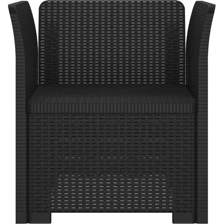 vidaXL 1-Sitzer Sessel Rattan-Look PP Anthrazit 68 x 62 x 70,5 cm 8011848 – Bild 4