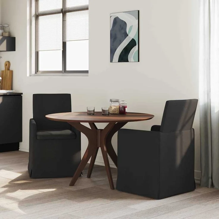 vidaXL Esszimmerstühle 2 pcs Schwarz 57 x 67 x 95 cm Stoff 42017905 – Bild 2
