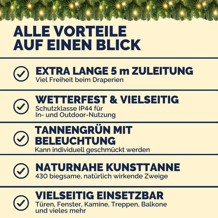 Casaria 2er Set Weihnachtsgirlande 100LEDs – Bild 8