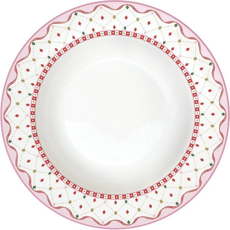 EasyLife Suppenteller Sweet Christmas, Spülmaschinengeeignet, Mehrfarbig, Motiv: Herzen