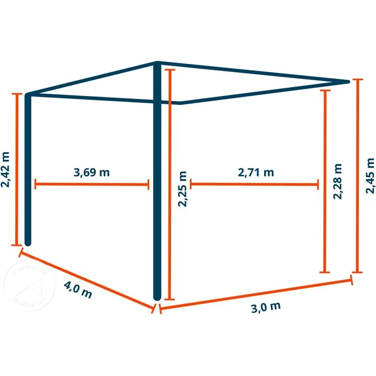 PRIMEYARD Terrassenüberdachung 3x4 m Aluminium-Pfosten mit Lamellendach aus Stahl weiße Anbau-Pergola – Bild 8