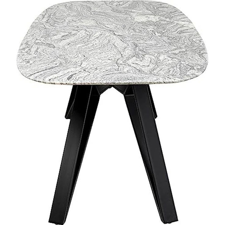 Kare Design Tisch Okinawa, Schwarz, 4-6 Personen, Tischplatte aus Granit, Hochwertig, Langlebig, Esszimmertisch, Besprechungstisch für Office, Stahlgestell, 76 x 180 x 90 cm (HxBxT) – Bild 5