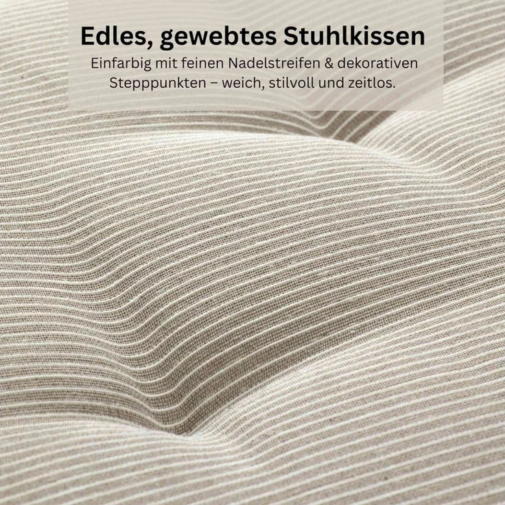Esprit Stuhlkissen NEEDLESTRIPE Sitzkissen, 40 x 40 cm - 2er Set in Braun – Bild 2