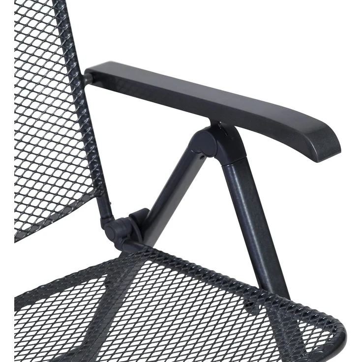 greemotion Klappstuhl Toulouse klappbar wetterfest verstellbar Gartenstuhl Balkonstuhl 58x108x64 cm eisengrau – Bild 10