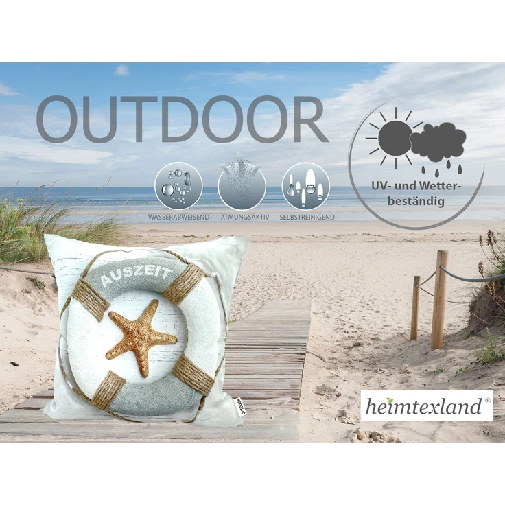 heimtexland ® Outdoorkissen Lotus Effekt 45x45 Garten Dekokissen Wasserabweisend Outdoor Lounge Deko Kissen Typ742 Maritim Auszeit – Bild 3