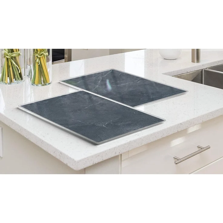 ALLboards Schneidebrett Glas Herdabdeckplatte Schneidebrett 2er Set Multi-Platte – Bild 3