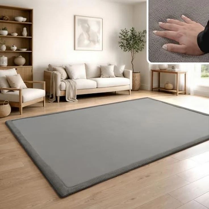 Paco Home Teppich Tatami 475, rechteckig, Höhe: 24 mm, Kurzflor, Uni-Farben, mit Memory Foam, waschbar – Bild 3