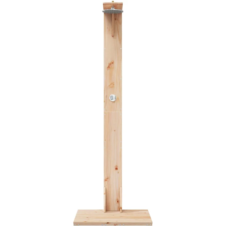 vidaXL Gartendusche 214,5 cm Massivholz Kiefer und Edelstahl Natur 886344 – Bild 4