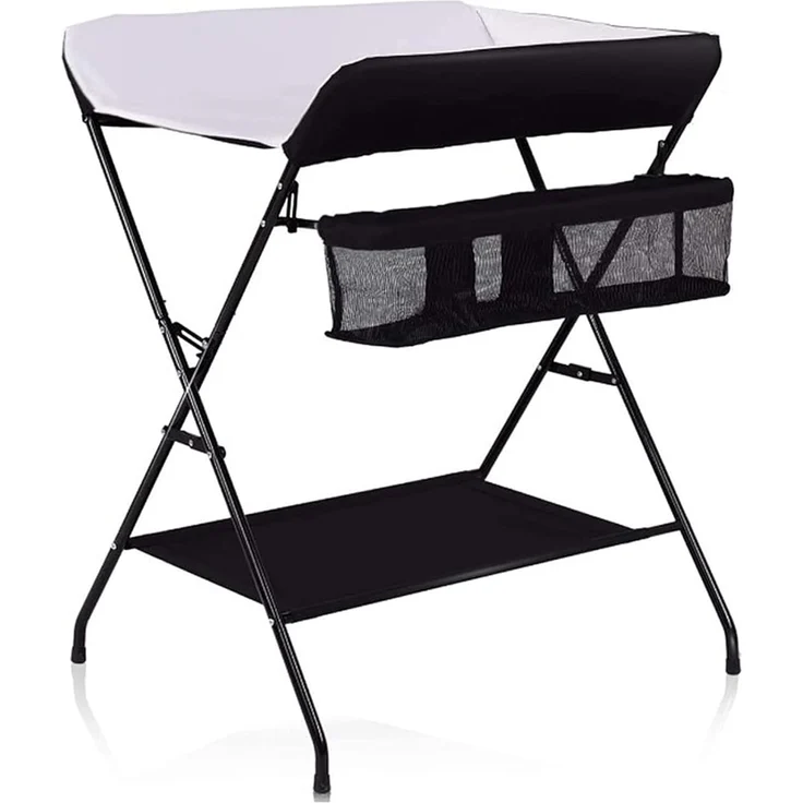 Wickeltisch und Badewanne 2-in-1 für Babys - Von Geburt bis 12 Monate (bis zu 25 kg) - Faltbar und Tragbar (Grau) – Bild 9