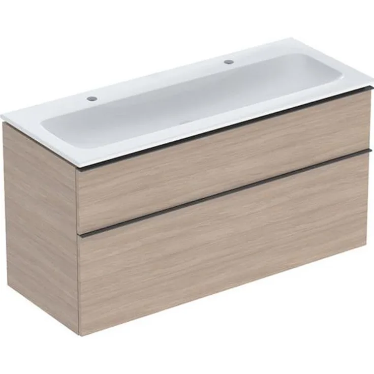 Geberit iCon Set Möbelwaschtisch mit Unterschrank, 2 Schubladen, feuchtigkeitsbeständig, 120x63x48 cm, inkl. Sanitärkeramik Waschbecken, vormontiert