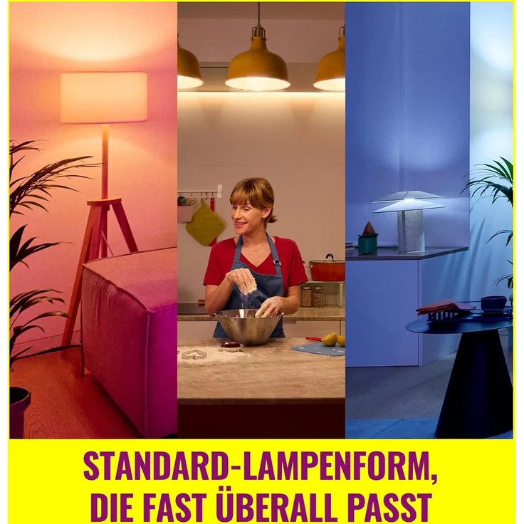 Wiz Smart LED A60-Lampe, Color und Tunable White, E27-Sockel, äquivalent 60 W, 2200–6500 K, 806 Lumen, dimmbar, funktioniert mit Alexa, Google Assistant, und Apple Home, 2er Pack – Bild 5