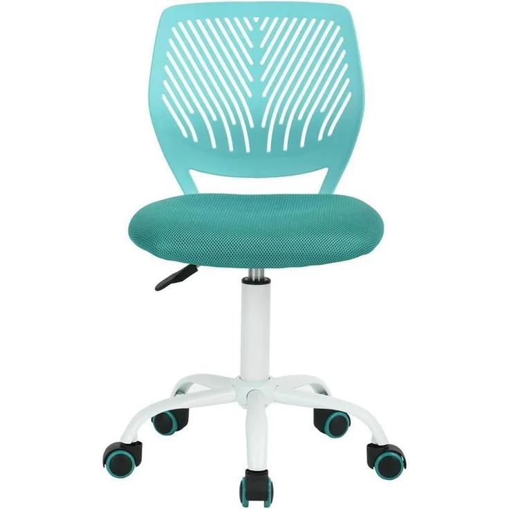 Verstellbarer Bürostuhl Stoff Aqua - Drehstuhl ohne Arm
