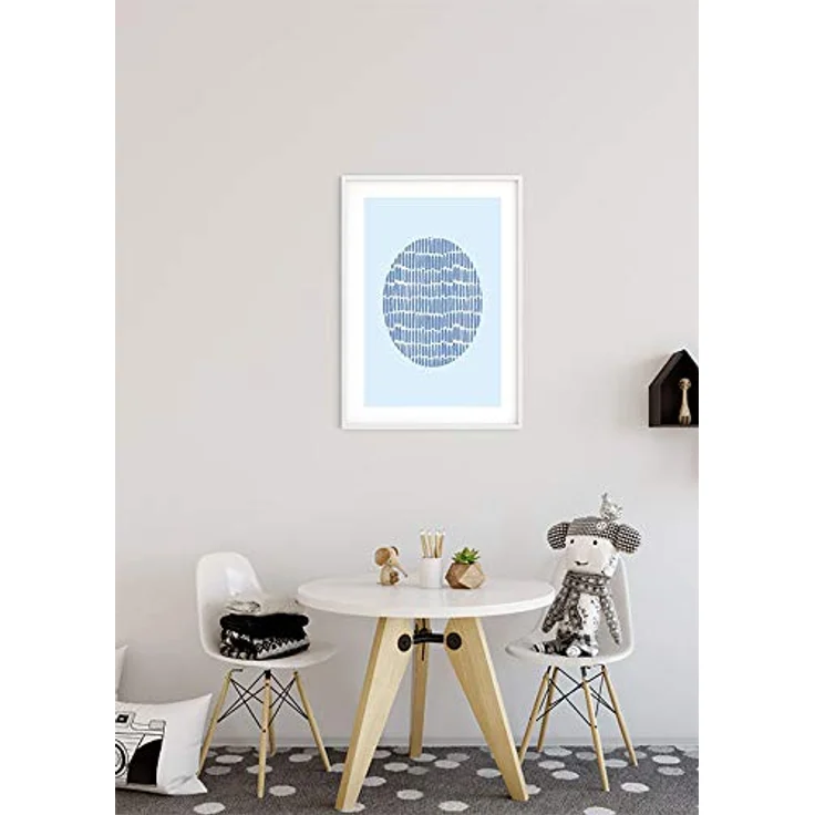 Komar Wandbild Shelly Patterns Blue, Kunstdruck auf Premium-Poster Fotopapier, seidenmatte Oberfläche, 40 x 50 cm, ohne Rahmen – Bild 5