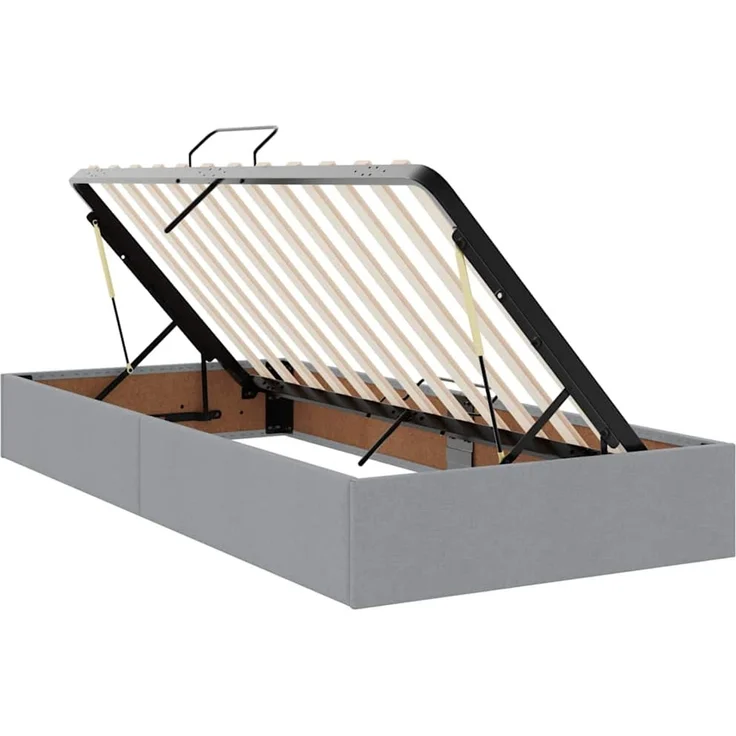 vidaXL LED-Speicherbett mit Matratze Hellgrau 90 x 200 cm Stoff 3372327 – Bild 7