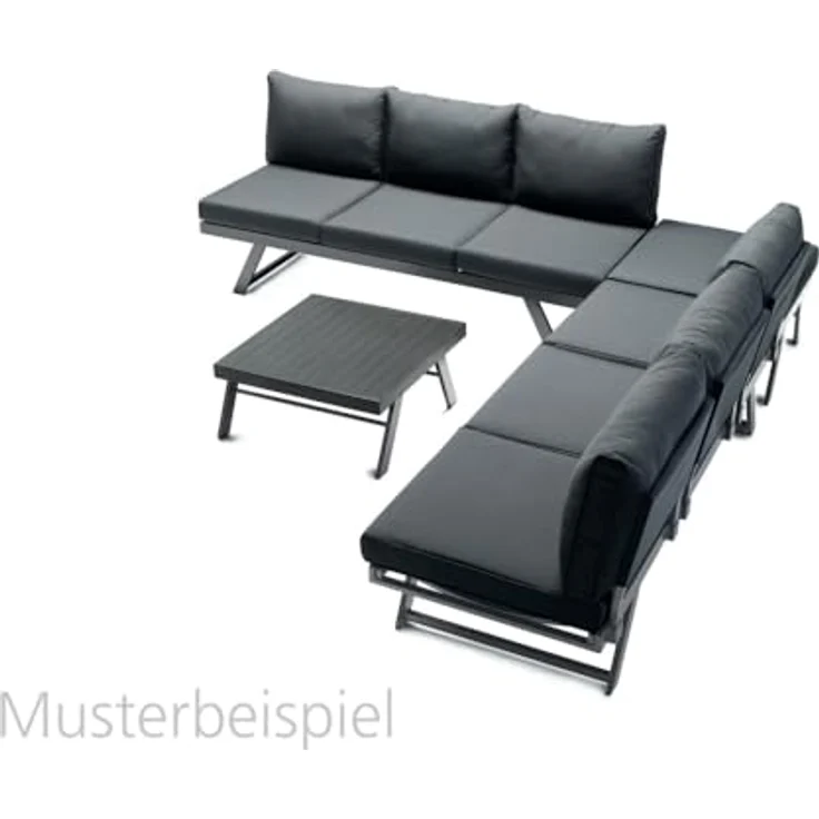 SIEGER Auckland Lounge/Liege, Gartenmöbel aus Aluminium mit verstellbarer Rückenlehne, Eisengrau/Grau – Bild 5