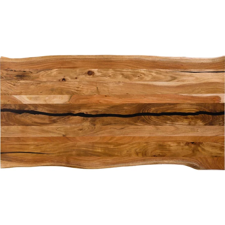 Baumtisch Akazie 240 x 100 x 74 natur lackiert / Epoxid schwarz, Kreuzgestell anthrazit matt EPOXY – Bild 4