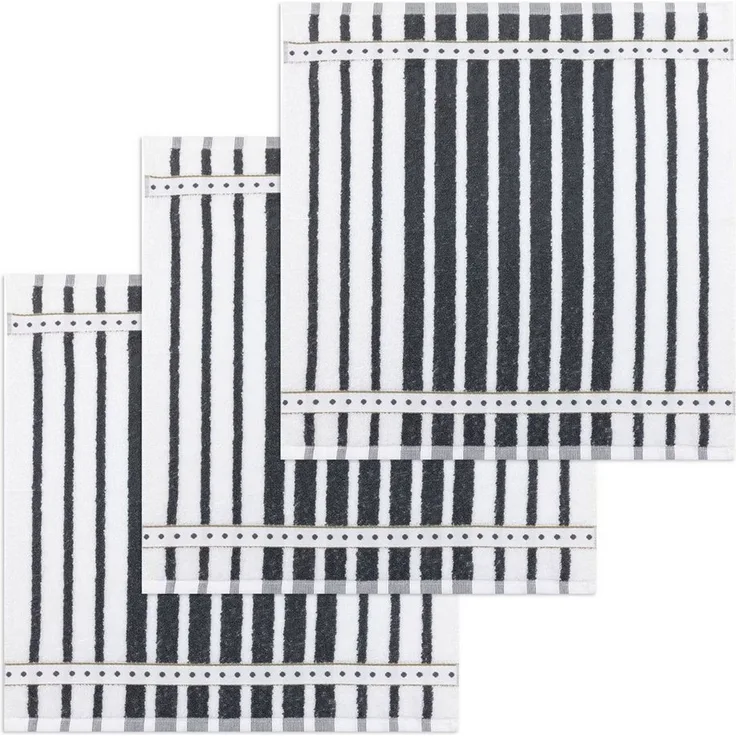 Kracht Geschirrtuch Blockstreifen, (Set, 3-tlg, Set), 3er Pack Frottee Küchenhandtücher (3 Stück) ca. 50x50cm Baumwolle