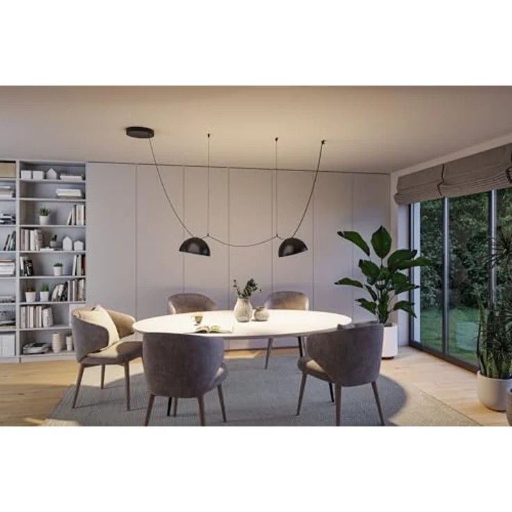 Paulmann Pendelleuchte Bol Uline, 12W LED, Aluminium schwarz, 3000K warmweiß Licht, Ø 30 cm – Bild 9