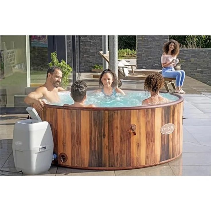 Bestway® LAY-Z-SPA® Whirlpool Helsinki AirJet Plus™ für 7 Personen, Ø 180x66 cm, Holz-Optik (Pinie) – Bild 10
