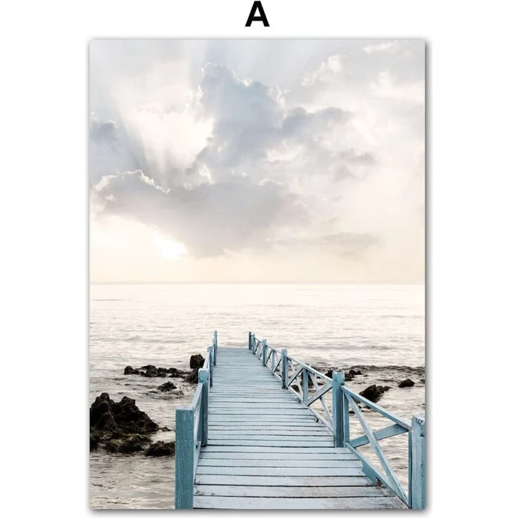 Poster Strand Hütte · Muscheln · Korallen · Ozean · Meer als Deko Print ohne Rahmen - 40 x 50 cm / A