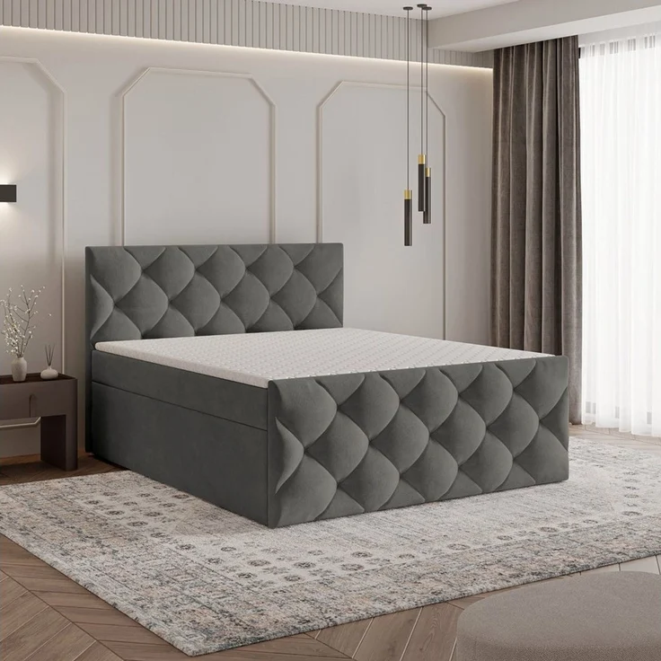 Masseno Boxbett ROVARI 180x200 cm mit Bonell Matratze und Topper – Bild 5