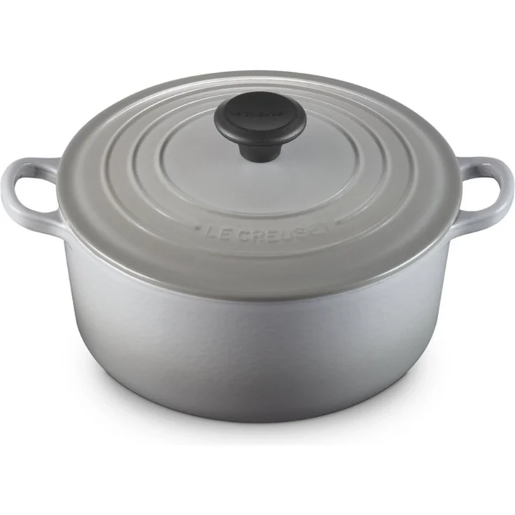 LeCreuset Bräter rund 24cm Emaille | Auswahl Mist Grey : Mist Grey – Bild 2