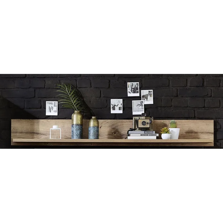 Wandboard >Manhattan< in Haveleiche Cognac - 155x20x25cm (BxHxT)