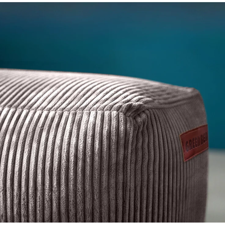Green Bean® Indoor Sitzhocker Pouf 70x33x28cm EPS-Perlen Füllung & Cordstoff Kuschelig Weich Waschbar - Drinnen Bodenkissen Liegekissen Sitzkissen Sitzhocker Relax-Sessel Kinder Erwachsene Stoff Grau – Bild 4