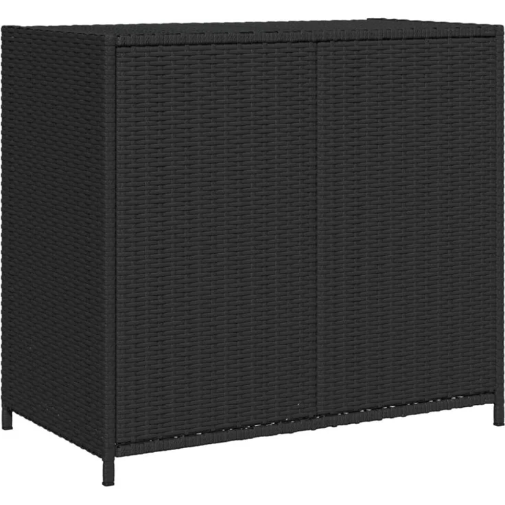 vidaXL Gartenschrank Schwarz 83x45x76 cm Poly Rattan 365543 – Bild 2