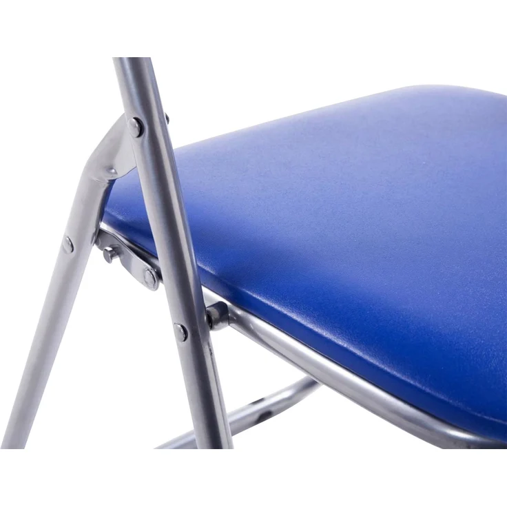 CLP 4er Set Klappstuhl Felix Klappbarer mit Kunstleder PVC Sitz Gepolstert - Farbe:blau/silber – Bild 9