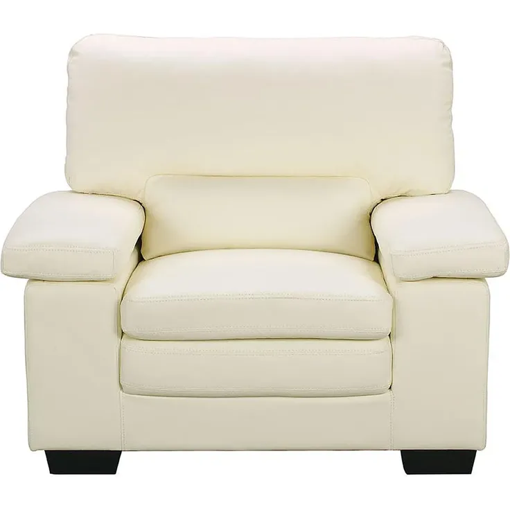 LINEA SOFA - MIMAS - Sessel mit gerader Rückenlehne - Plastik - Kunststoff (PVC) - Elfenbeinfarben - 112 x 89 x 97 cm