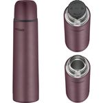 THERMOcafé by THERMOS TC BEVERAGE BOTTLE burgundy mat 0,70l, Thermosflasche mit Becher aus Edelstahl, 12h heiß & 24h kalt, Auslaufsicher, für Schule, Unterwegs & Büro