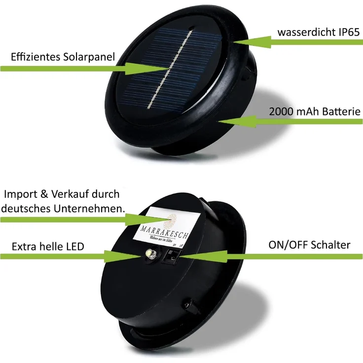 Marrakesch Orient & Mediterran Interior LED Solarleuchte 2er Set Vintage Solarlaterne Solar Laterne Windlicht Outdoor Schwarz, LED fest integriert – Bild 8