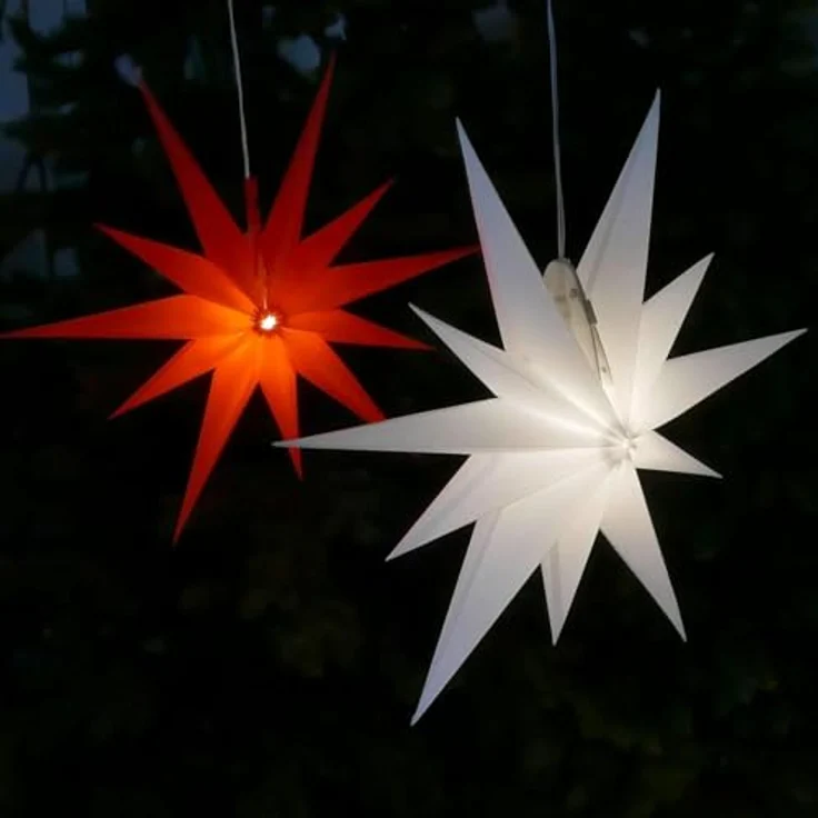 Gartenpirat 2D Leuchtender Weihnachtsstern weiß Ø 50 cm mit 11 Zacken Timer-Funktion Faltstern mit LED-Birne warmweiß Weihnachtsdeko außen innen – Bild 7