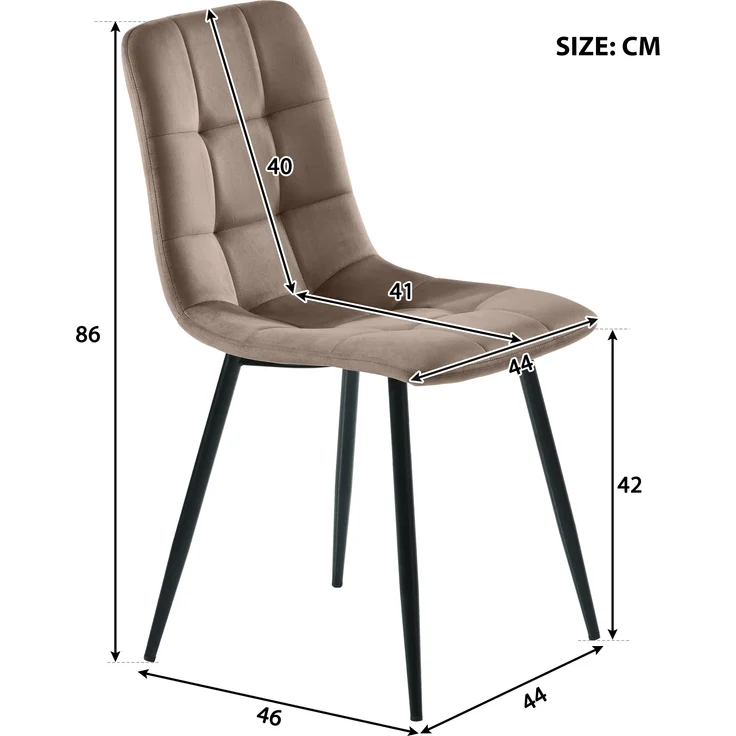 Essgruppe 5-tlg, Esstisch 140x80x75 cm & 4 Samtstühle in Grau/Schwarz & Braun – Bild 10