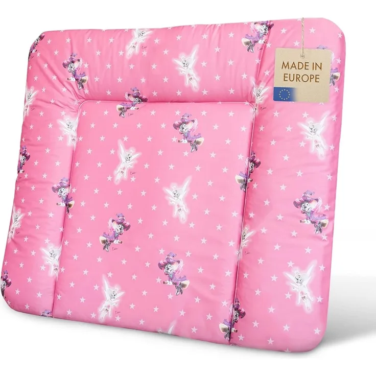 pic Bear Wickelauflage - hochwertige Wickelmatte - Wickeltischauflage - pflegeleichte Wickelunterlage - Auflage Wickelkommode - 85x72 cm - Sterne Pink