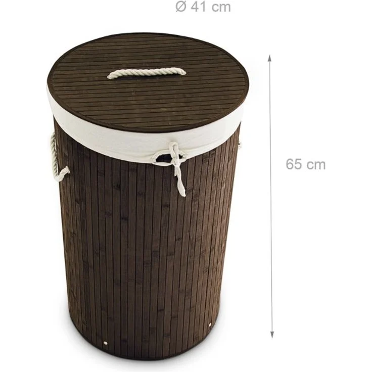 Wäschekorb Bambus rund – Bild 4