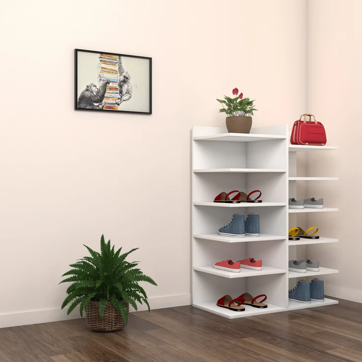VCM Schuhschrank Enosa 916959 Weiß B. 60 x H. 80 x T. 30 cm – Bild 5