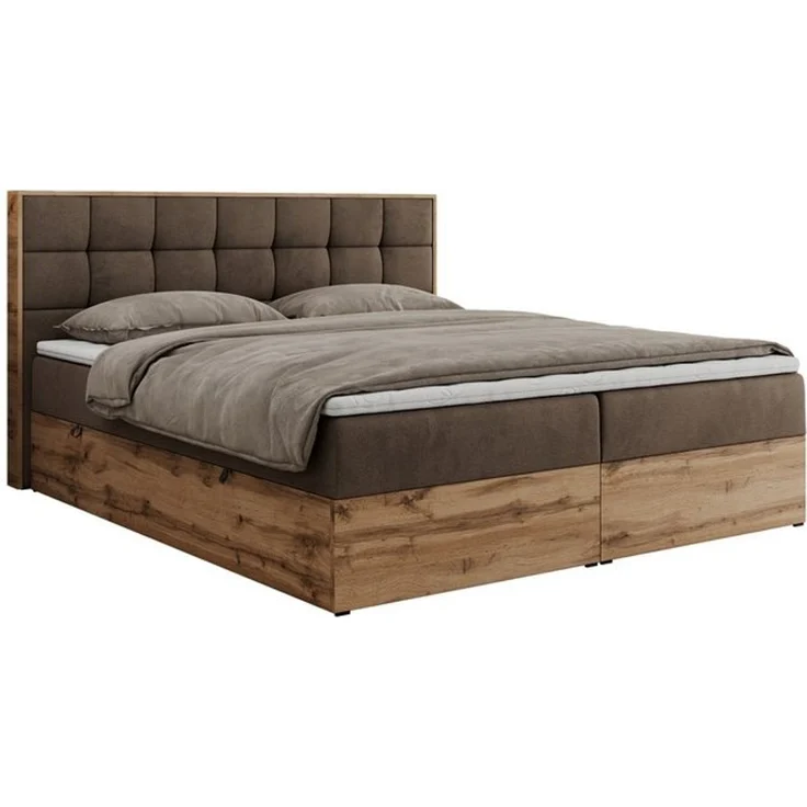 MKS MÖBEL Boxspringbett ALBERO 1 (Set, Packung, Topper T25/Visco, Stauraum, Matratzen, Bettkästen, T30-Schaum), Doppelbett, Multipocket-Matratzen, Möbelplatten, Praktisch – Bild 4
