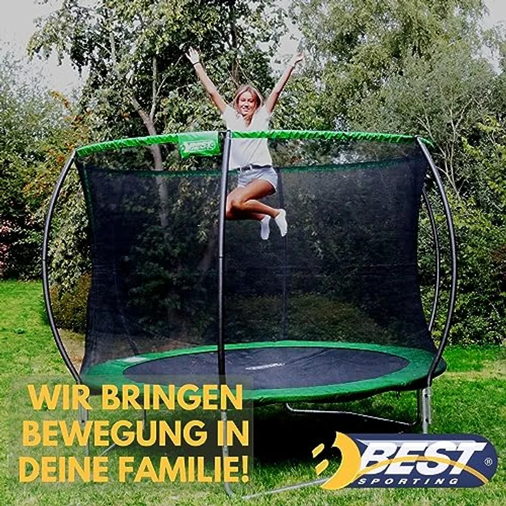 Best Sporting 57140 Superstar Red, Trampolin 305 cm mit Sicherheitsnetz und reißfester Randabdeckung – Bild 5