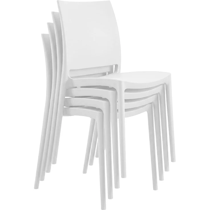 Gartenmöbel-Set GRETA mit 4 Stühlen - 156x156x81cm, Kunststoff, Weiß | Balkonset Gartenset Tisch mit Stühlen Bistroset Outdoor – Bild 6