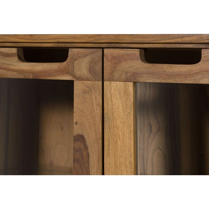 Highboard Sheesham 90 x 40 x 110 natur sandgestrahlt lackiert MALMÖ 2 #213 – Bild 4