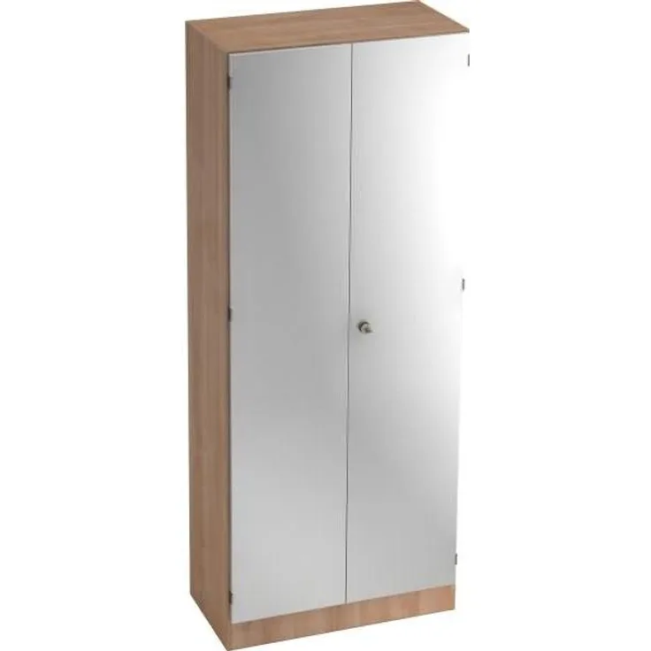Schrank 5 Ordnerhöhen mit Sockel SG Nussbaum / Silber