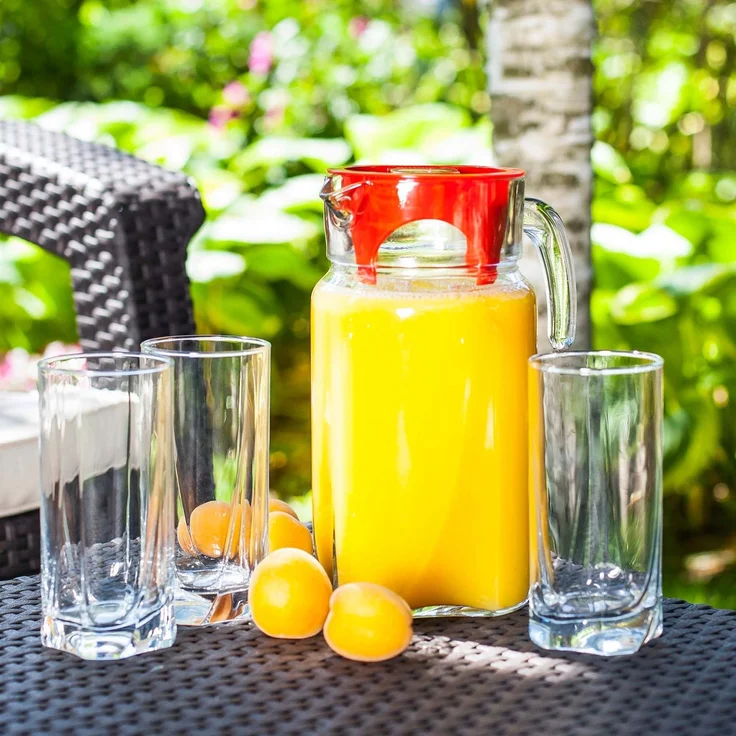 KADAX Krug 1,7 l + 6 Gläser 380 ml für Saftwasser – Bild 4