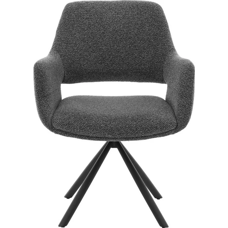 Musterring Esszimmerstuhl Tario (Set, 2 St), Gestell Eisen schwarz, 180° drehbar, Rückholmechanik, SH 48 cm – Bild 3