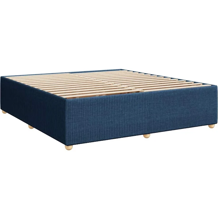 vidaXL Boxspringbett mit Matratze Blau 200x200 cm Stoff 3287583 – Bild 8