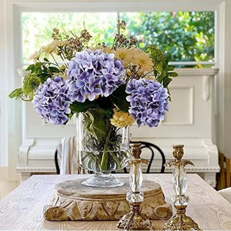 Künstliche Hortensie Blumen Real-Touch Kunstblumen Hydrangea Deko 2 Stück – Bild 4